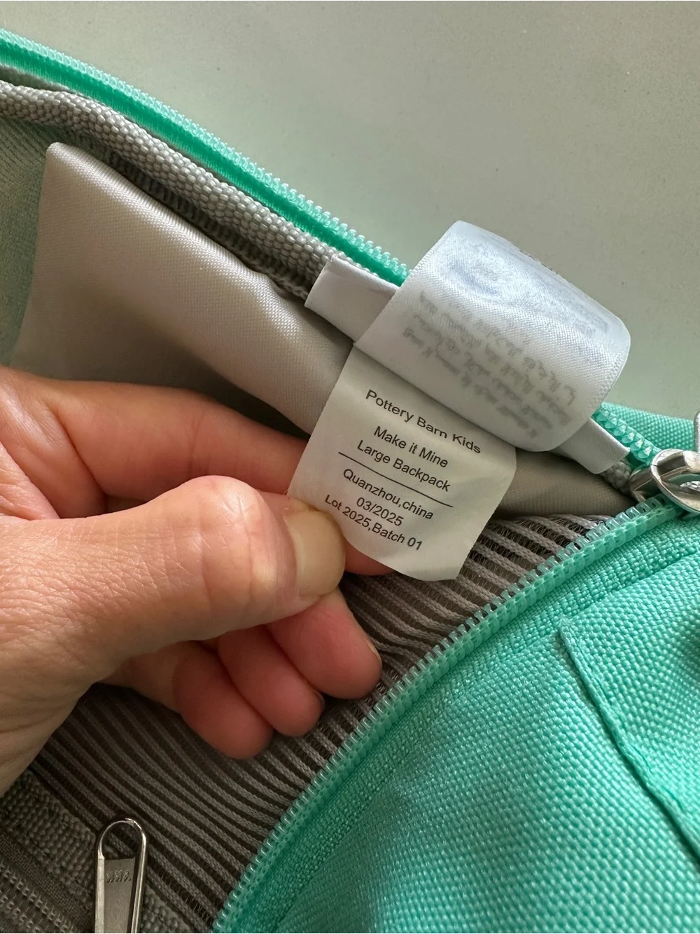 Pottery Barn Kids Make it Mine Aqua Large Backpack & Cold Pack Lunchbox